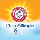 ARM & HAMMER THE STANDARD OF PURITY CLEAN&SIMPLE MADE WITH 6 ESSENTIAL INGREDIENTS AND WATER