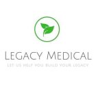 LEGACY MEDICAL LET US HELP YOU BUILD YOUR LEGACY