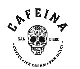 CAFEINA SAN DIEGO · COFFEE · ICE CREAM · PAN DULCE ·