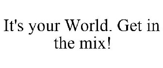 IT'S YOUR WORLD. GET IN THE MIX!