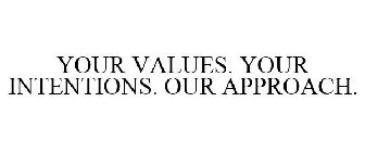 YOUR VALUES. YOUR INTENTIONS. OUR APPROACH.