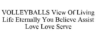 VOLLEYBALLS VIEW OF LIVING LIFE ETERNALLY YOU BELIEVE ASSIST LOVE LOVE SERVE
