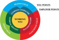 WORKING YOU YOU POINTS HUMAN VALUE FUNCTIONAL VALUE IMAGE VALUE EMPLOYER POINTS SUCCESS FACTORS EXTERNAL IDENTITY  COMPANY CHARACTER