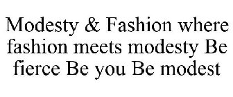 MODESTY & FASHION WHERE FASHION MEETS MODESTY BE FIERCE BE YOU BE MODEST