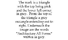 THE MARK IS A TRIANGLE WITH THE TOP BEING PINK AND THE LOWER LEFT CORNER IN GREY. FROM THE TOP OF THE TRIANGLE A GREY RECTANGLE EXTENDING OUT TO RIGHT. UNDERNEATH THE IMAGE ARE THE WORDS 