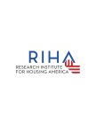 RIHA RESEARCH INSTITUTE FOR HOUSING AMERICA
