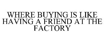 WHERE BUYING IS LIKE HAVING A FRIEND AT THE FACTORY