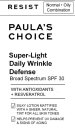RESIST NORMAL · OILY COMBINATION PAULA'S CHOICE SUPER-LIGHT DAILY WRINKLE DEFENSE BROAD SPECTRUM SPF 30 WITH ANTIOXIDANTS + RESVERATROL SILKY LOTION MATTIFIES WITH A SHEER, NATURAL TINT FOR ALL SKIN 