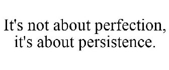 IT'S NOT ABOUT PERFECTION, IT'S ABOUT PERSISTENCE.