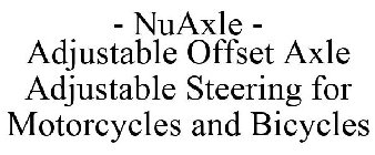 - NUAXLE - ADJUSTABLE OFFSET AXLE ADJUSTABLE STEERING FOR MOTORCYCLES AND BICYCLES