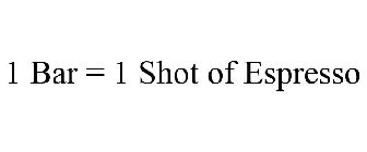 1 BAR = 1 SHOT OF ESPRESSO