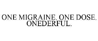 ONE MIGRAINE. ONE DOSE. ONEDERFUL.