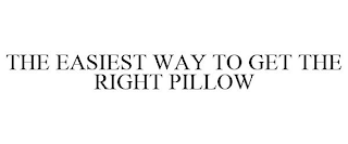 THE EASIEST WAY TO GET THE RIGHT PILLOW