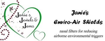 JANIE'S JEWELS & JEMS JANIE'S ENVIRO-AIR SHIELDS NASAL FILTERS FOR REDUCING AIRBORNE ENVIRONMENTAL TRIGGERS