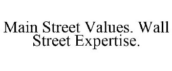 MAIN STREET VALUES. WALL STREET EXPERTISE.