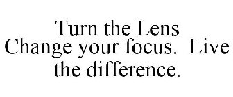 TURN THE LENS CHANGE YOUR FOCUS. LIVE THE DIFFERENCE.