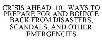 CRISIS AHEAD: 101 WAYS TO PREPARE FOR AND BOUNCE BACK FROM DISASTERS, SCANDALS, AND OTHER EMERGENCIES