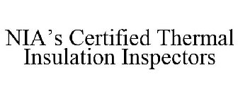 NIA'S CERTIFIED THERMAL INSULATION INSPECTORS