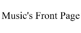 MUSIC'S FRONT PAGE