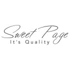 SWEET PAGE IT'S QUALITY