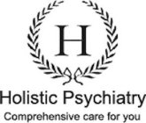 H HOLISTIC PSYCHIATRY COMPREHENSIVE CARE FOR YOU