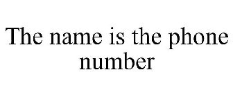 THE NAME IS THE PHONE NUMBER
