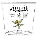 SIGGI'S ICELANDIC SKYR 0% MILKFAT STRAINED NONFAT YOGURT VANILLA 9G TOTAL SUGARS 15G PROTEIN 110 CALORIES