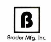 B BRODER MFG. INC.