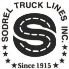 S SODREL TRUCK LINES INC. SINCE 1915