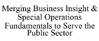 MERGING BUSINESS INSIGHT & SPECIAL OPERATIONS FUNDAMENTALS TO SERVE THE PUBLIC SECTOR
