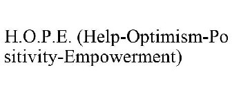 H.O.P.E. (HELP-OPTIMISM-POSITIVITY-EMPOWERMENT)