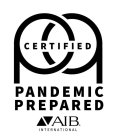 PP CERTIFIED PANDEMIC PREPARED AIB INTERNATIONAL