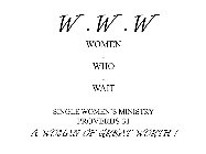 W.W.W WOMEN . WHO . WAIT SINGLE WOMEN'S MINISTRY PROVERBS 31 A WOMAN OF GREAT WORTH!