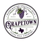 HANDCRAFTED SPECIALTY JELLY , PREMIUM QUALITY , ESTD 2019 , TEXAS HILL COUNTRY , GRAPETOWN