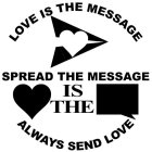 LOVE IS THE MESSAGE SPREAD THE MESSAGE ALWAYS SEND LOVE  IS THE