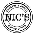 NIC'S BURGERS & BOWLS DIPPED CONES