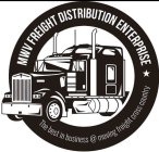 MWV FREIGHT DISTRIBUTION ENTERPRISE THE BEST IN BUSINESS @ MOVING FREIGHT CROSSCOUNTRY