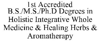 1ST ACCREDITED B.S./M.S./PH.D DEGREES IN HOLISTIC INTEGRATIVE WHOLE MEDICINE & HEALING HERBS & AROMATHERAPY