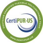 CERTIPUR-US CONTAINS CERTIFIED FLEXIBLE POLYURETHANE FOAM WWW.CERTIPUR.US