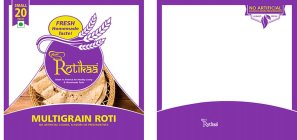 NEW ROTIKAA MADE IN AMERICA FOR HEALTHY LIVING & HOMEMADE TASTE SMALL 20 PIECESFRESH HOMEMADE TASTE! MULTIGRAIN ROTI NO ARTIFICIAL COLORS, FLAVORS OR PRESERVATIVES NO ARTIFICIAL COLORS · FLAVORS · P