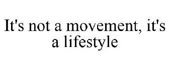 IT'S NOT A MOVEMENT, IT'S A LIFESTYLE