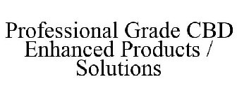 PROFESSIONAL GRADE CBD ENHANCED PRODUCTS / SOLUTIONS
