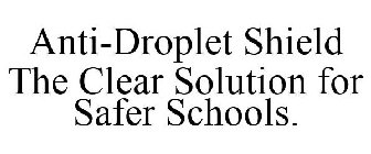 ANTI-DROPLET SHIELD THE CLEAR SOLUTION FOR SAFER SCHOOLS.