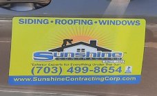 SIDING ROOFING WINDOWS SUNSHINE CONTRACTING SINCE 1993 