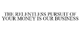 THE RELENTLESS PURSUIT OF YOUR MONEY IS OUR BUSINESS