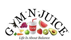 GYM -N- JUICE GYM LIFE IS ABOUT BALANCE