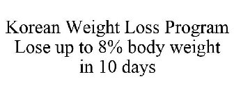 KOREAN WEIGHT LOSS PROGRAM LOSE UP TO 8% BODY WEIGHT IN 10 DAYS