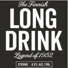 THE FINNISH LONG DRINK LEGEND OF 1952 STRONG 8.5% ALC./VOL.
