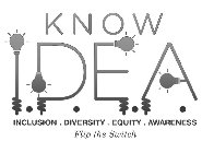 KNOW I.D.E.A. INCLUSION. DIVERSITY. EQUITY. AWARENESS. FLIP THE SWITCH