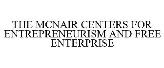 THE MCNAIR CENTERS FOR ENTREPRENEURISM AND FREE ENTERPRISE